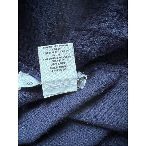 Samantha Erin Open Front Cardigan Size M Navy Duster Cover Up Pockets Sweater - Picture 11 of 13